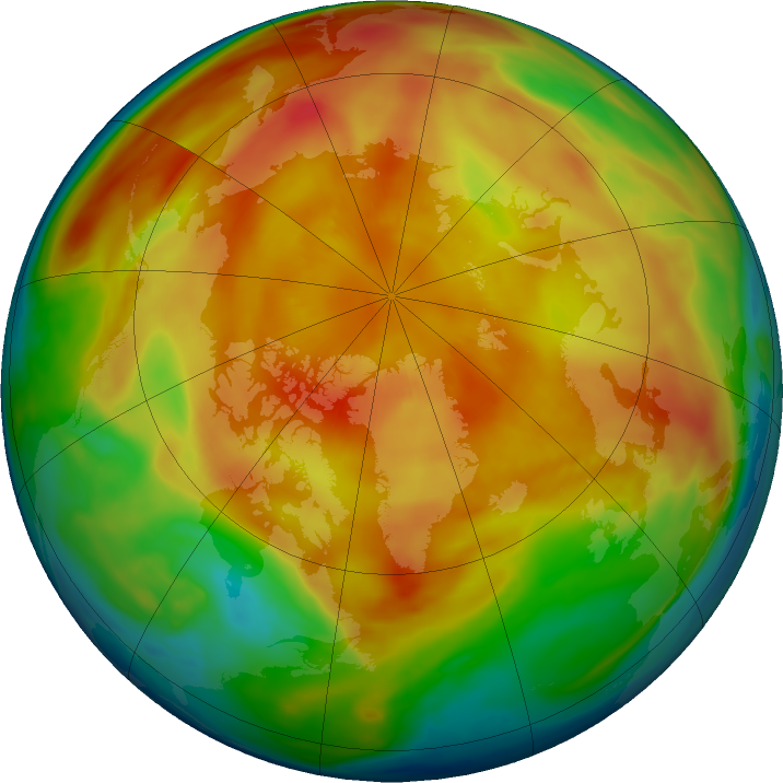 Arctic ozone map for 14 March 2019
